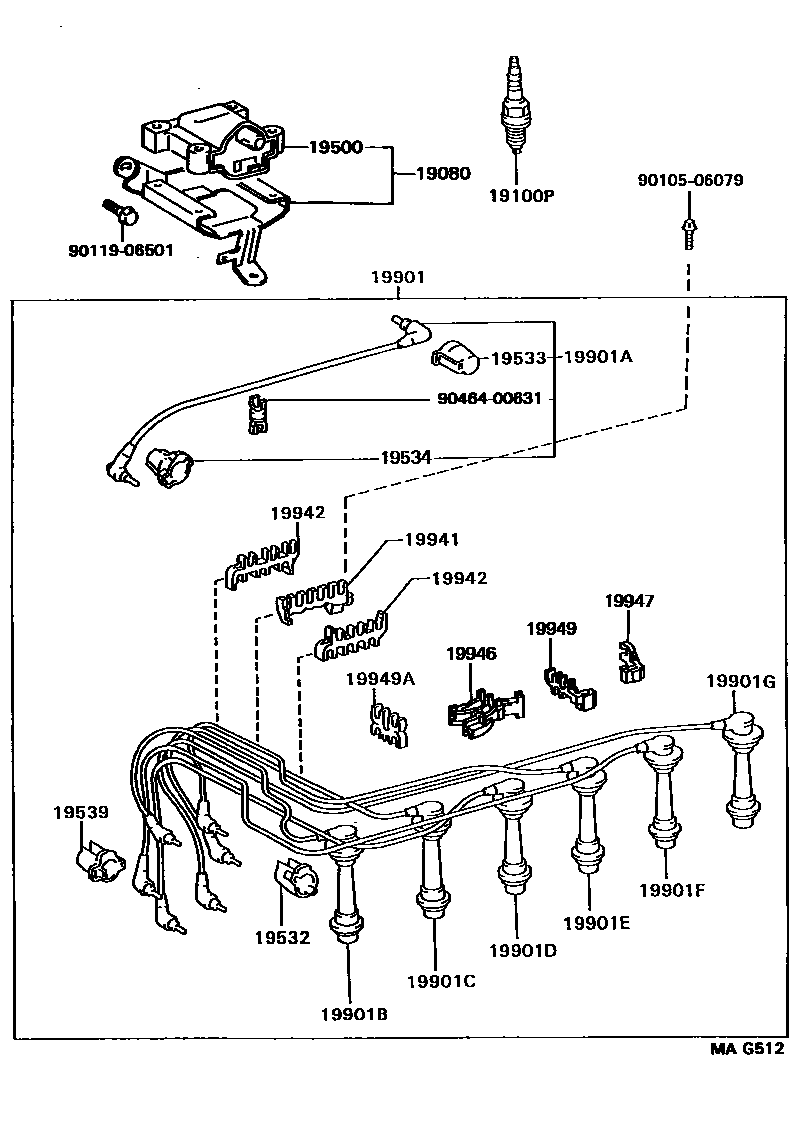 1901 — IGNITION COIL & SPARK PLUG / GLOW PLUG