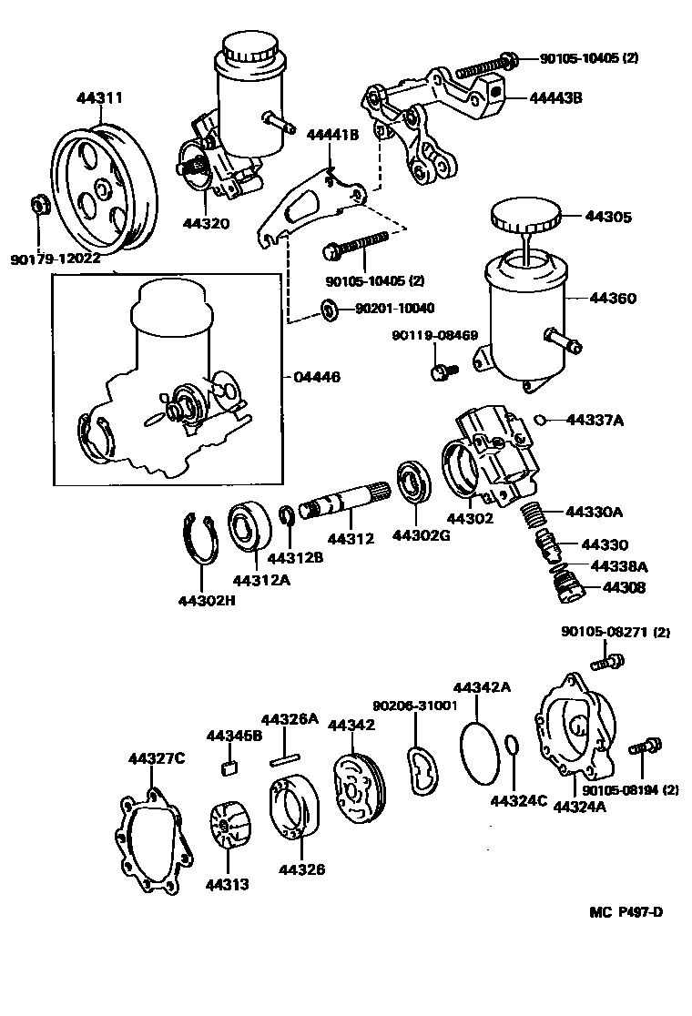 4502 — VANE PUMP & RESERVOIR (POWER STEERING)