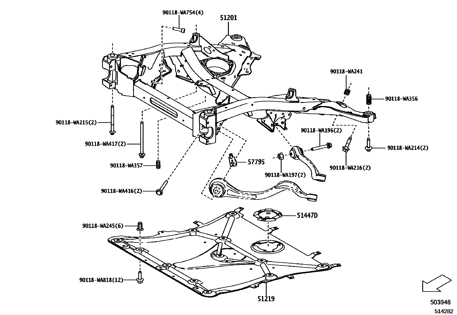 5102 — SUSPENSION CROSSMEMBER & UNDER COVER