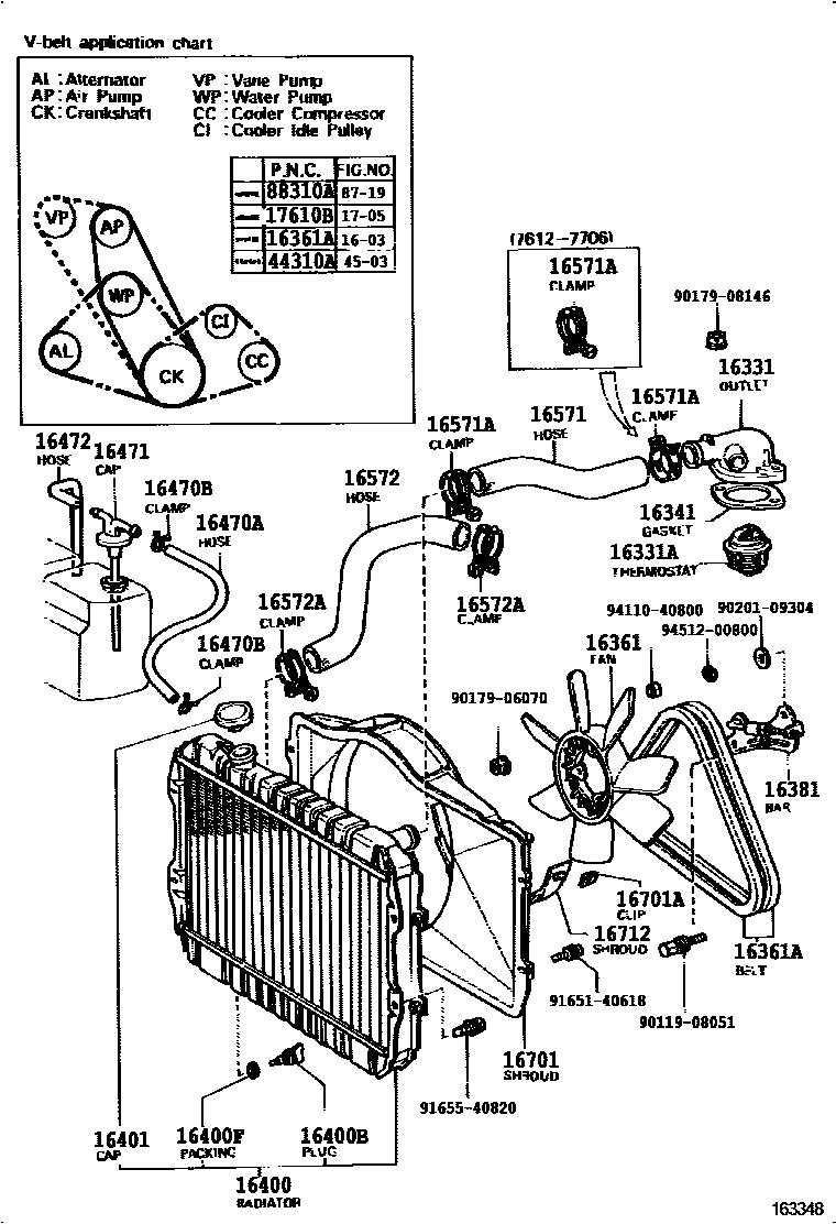 1603 — RADIATOR & WATER OUTLET
