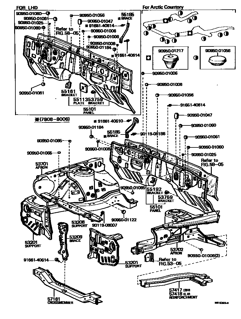 5304 — FRONT FENDER APRON & DASH PANEL