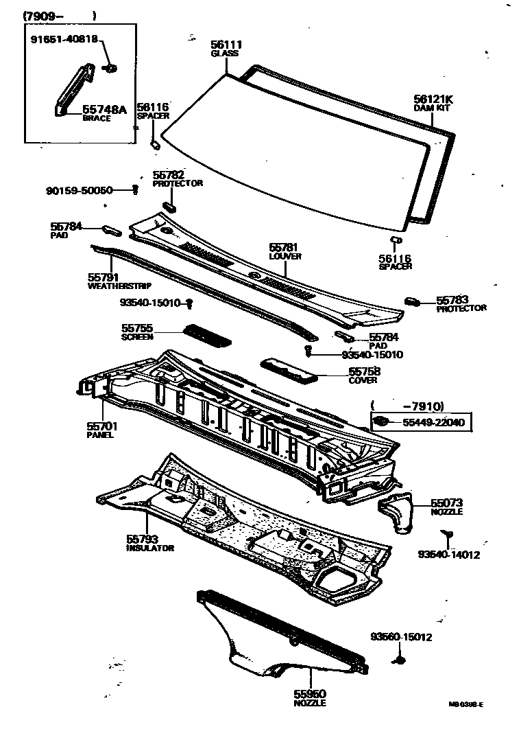 5503 — COWL PANEL & WINDSHIELD GLASS