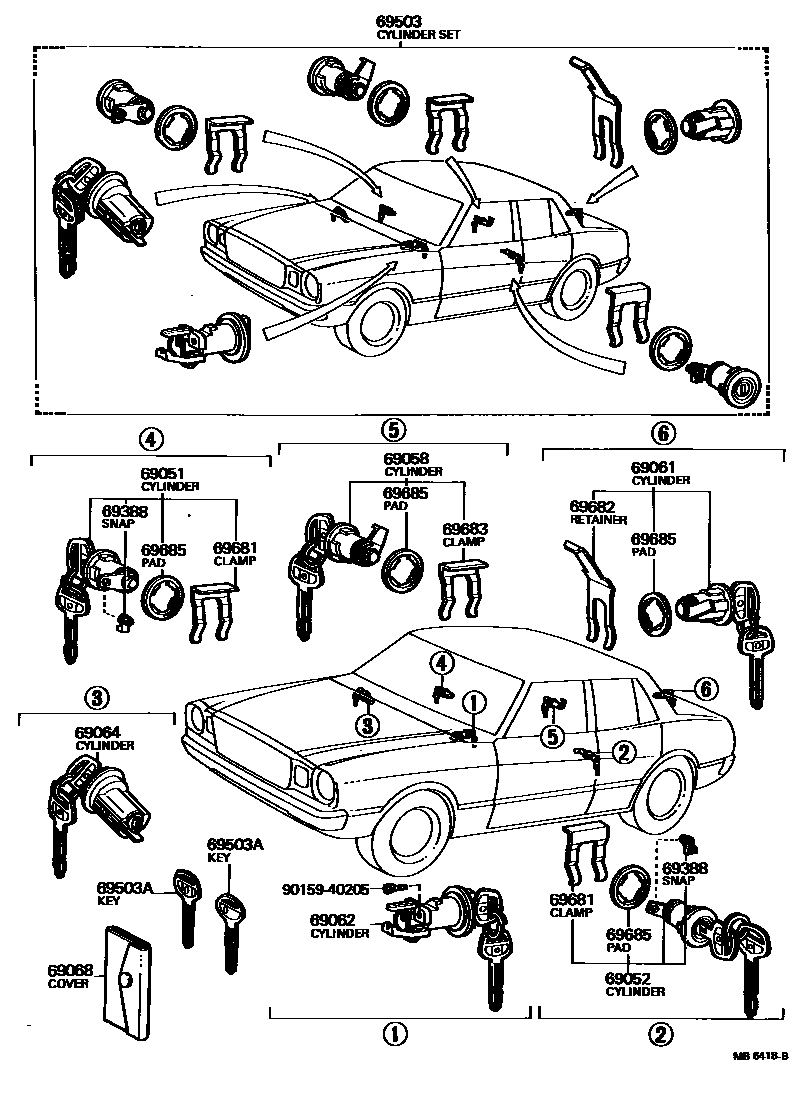6712 — LOCK CYLINDER SET