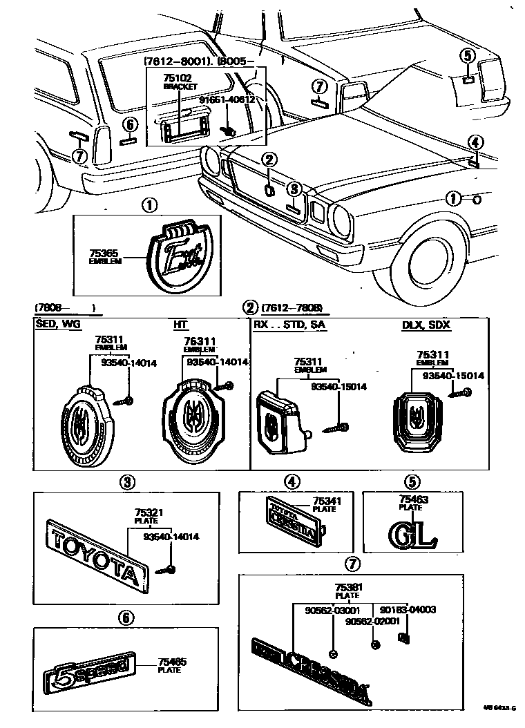 7501 — EMBLEM & NAME PLATE (EXTERIOR & INTERIOR)