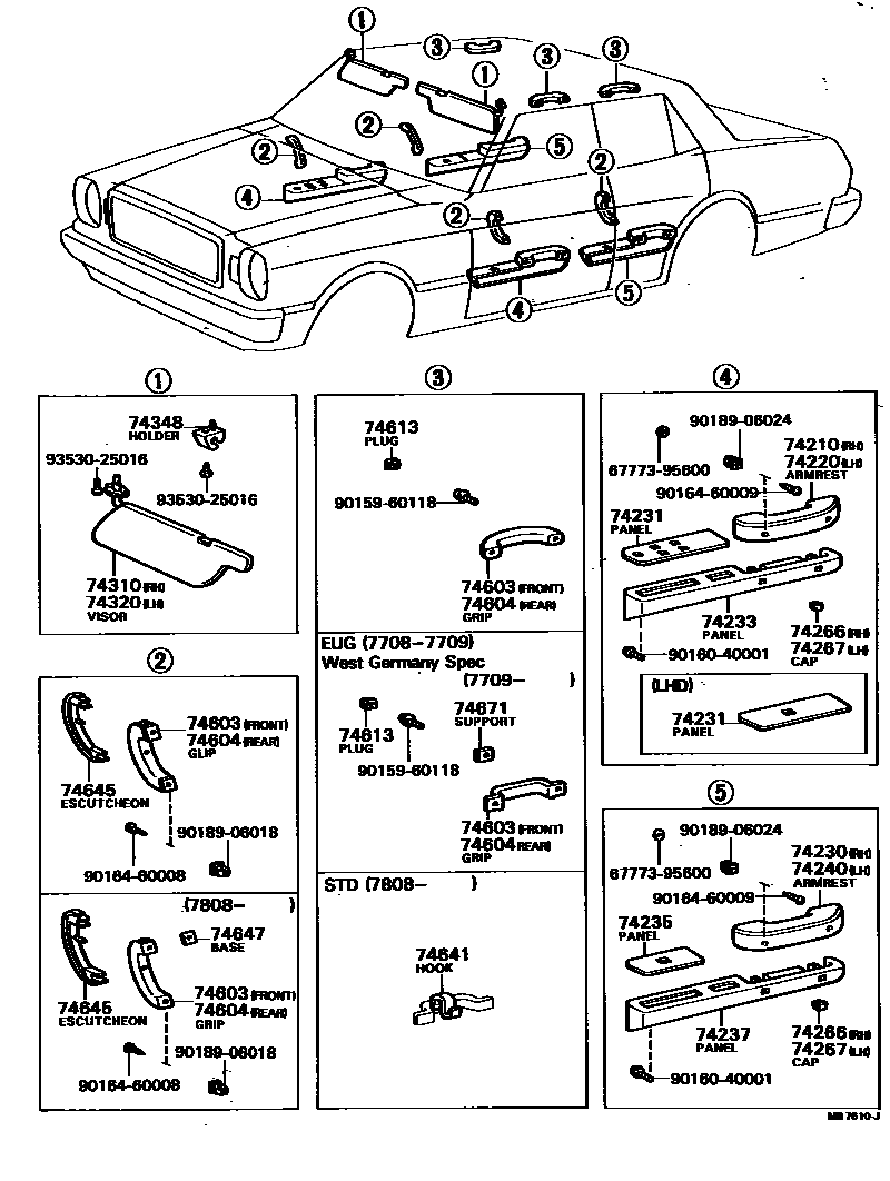7401 — ARMREST & VISOR