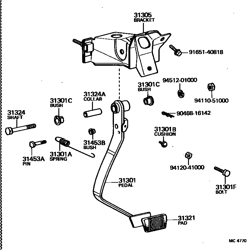 3102 — CLUTCH PEDAL & FLEXIBLE HOSE