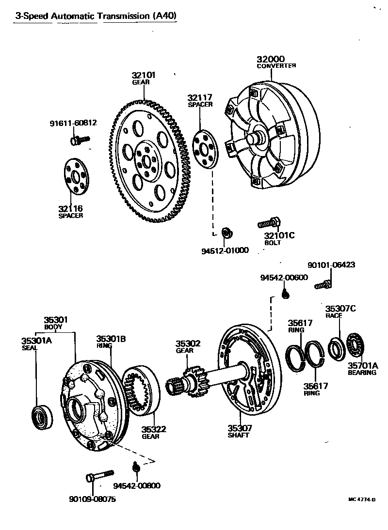 3502 — TORQUE CONVERTER, FRONT OIL PUMP & CHAIN (ATM)
