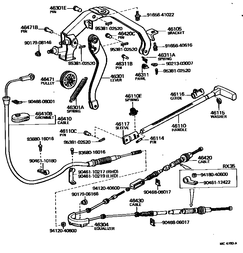 4601 — PARKING BRAKE & CABLE