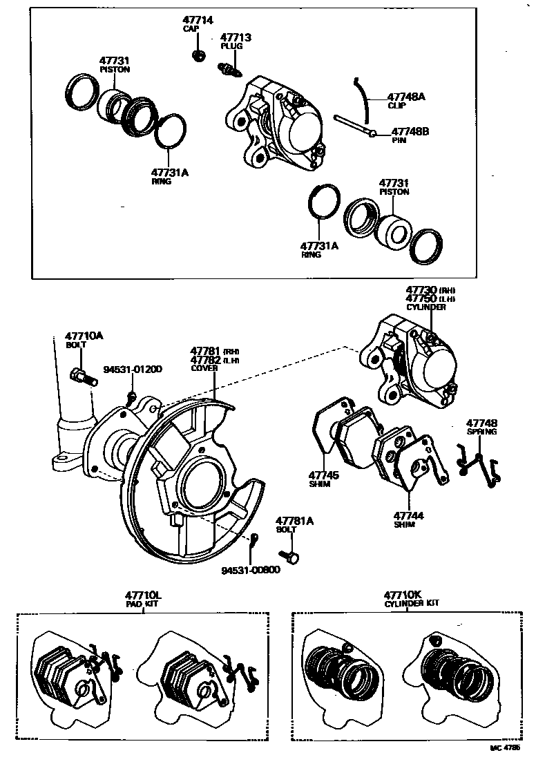 4705 — FRONT DISC BRAKE CALIPER & DUST COVER