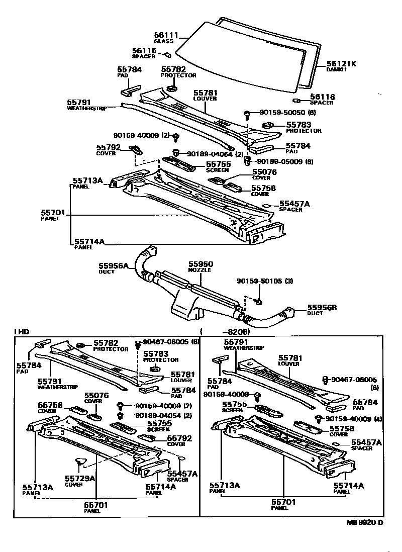 5503 — COWL PANEL & WINDSHIELD GLASS