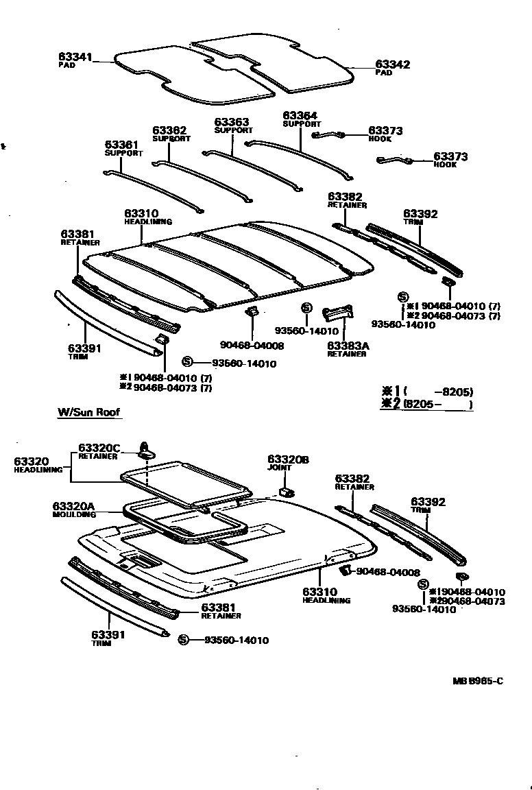 6402 — ROOF HEADLINING & SILENCER PAD