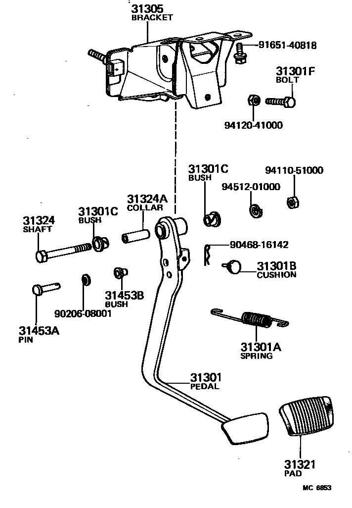 3102 — CLUTCH PEDAL & FLEXIBLE HOSE