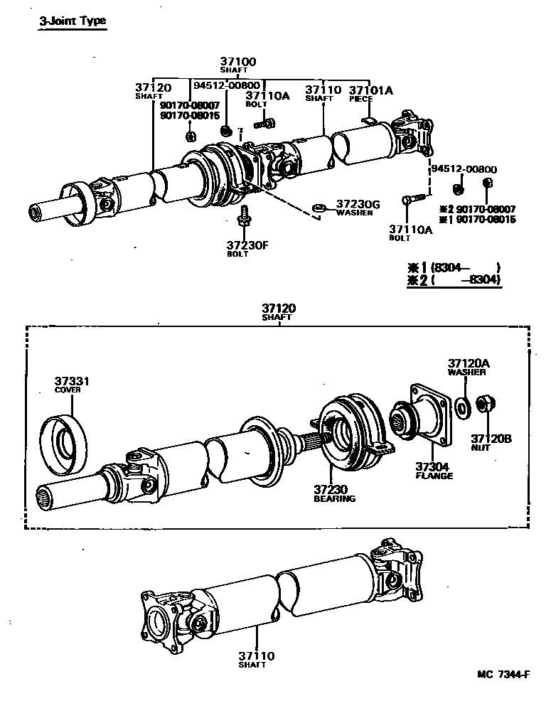 3701 — PROPELLER SHAFT & UNIVERSAL JOINT