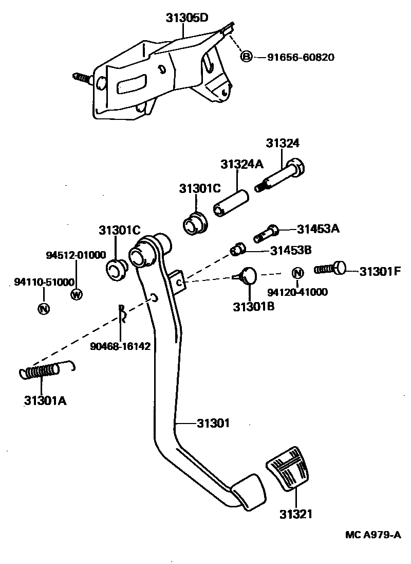 3102 — CLUTCH PEDAL & FLEXIBLE HOSE