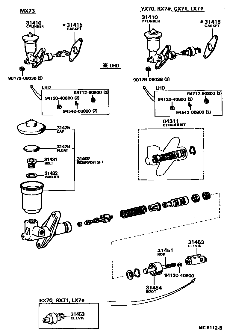 3103 — CLUTCH MASTER CYLINDER