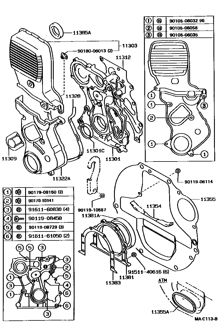 1106 — TIMING GEAR COVER & REAR END PLATE
