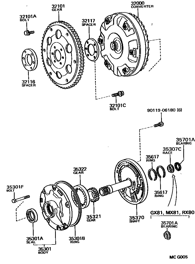 3502 — TORQUE CONVERTER, FRONT OIL PUMP & CHAIN (ATM)
