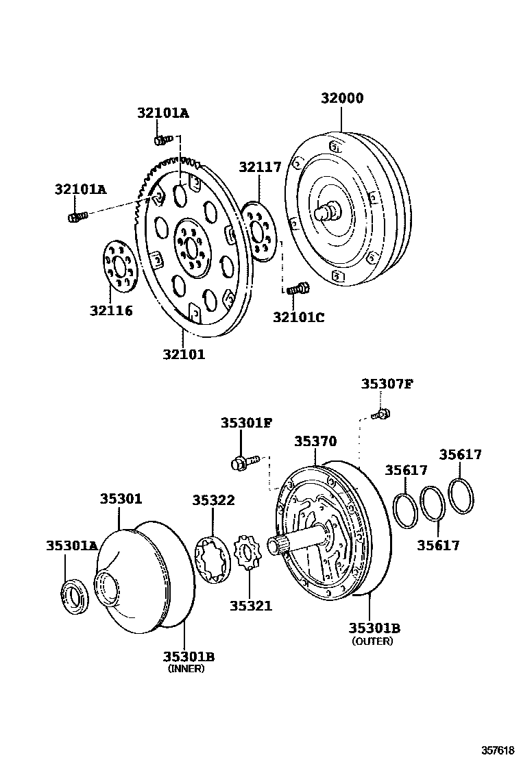 3502 — TORQUE CONVERTER, FRONT OIL PUMP & CHAIN (ATM)
