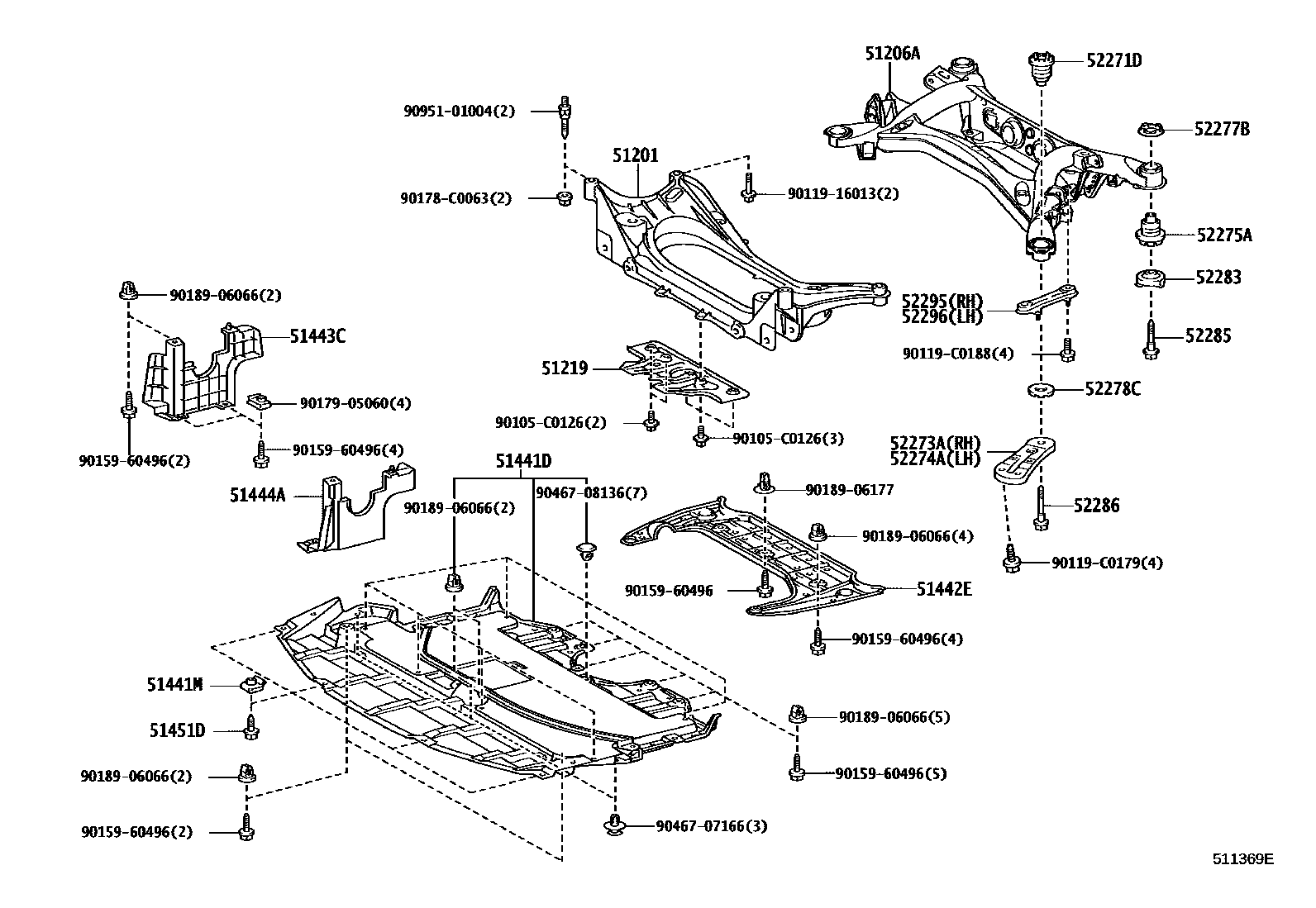 5102 — SUSPENSION CROSSMEMBER & UNDER COVER