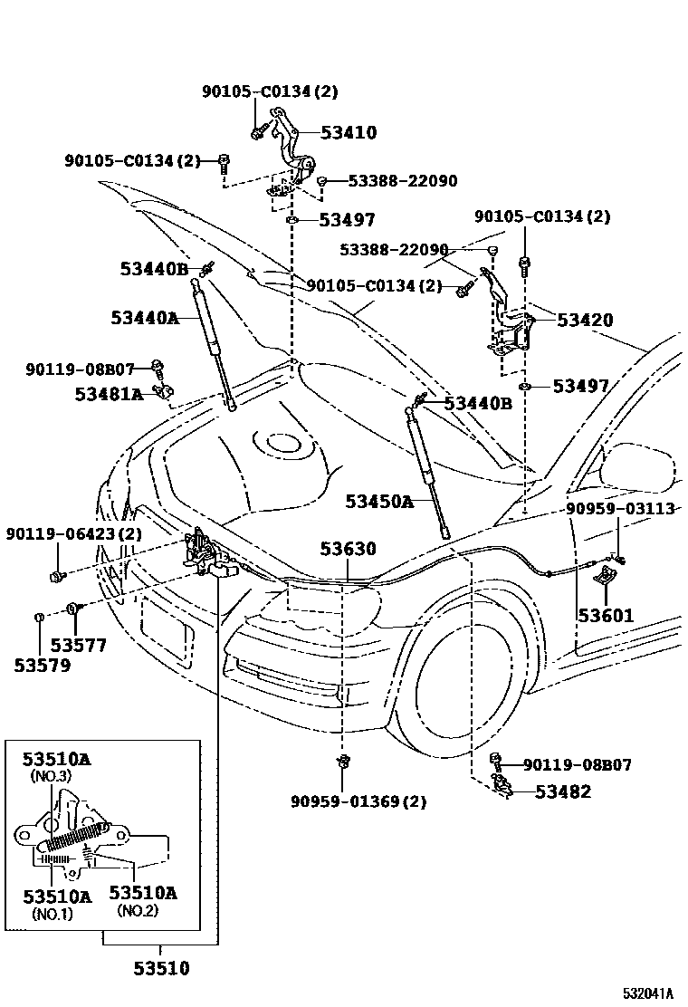 5303 — HOOD LOCK & HINGE