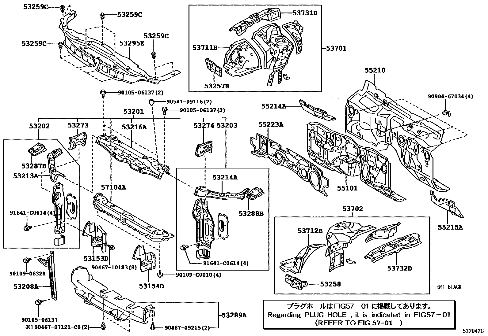 5304 — FRONT FENDER APRON & DASH PANEL