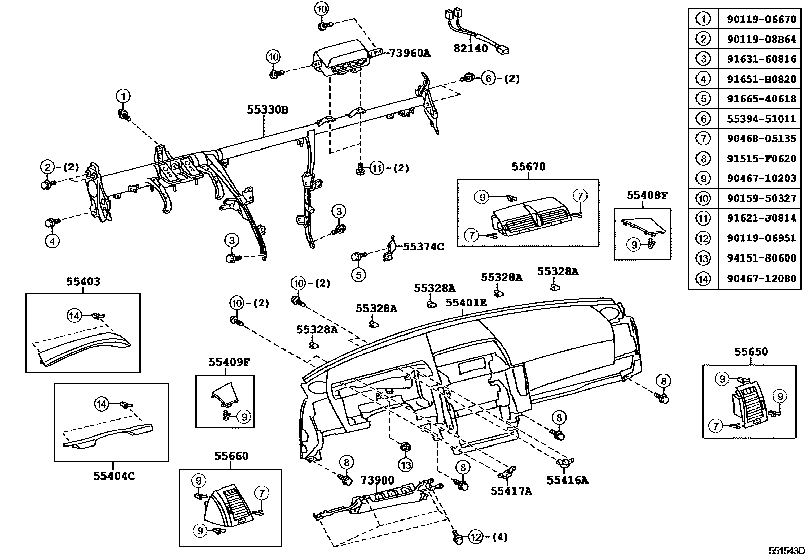 5501 — INSTRUMENT PANEL & GLOVE COMPARTMENT
