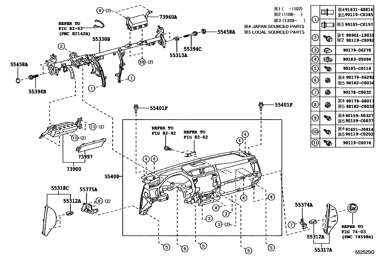 5501 — INSTRUMENT PANEL & GLOVE COMPARTMENT
