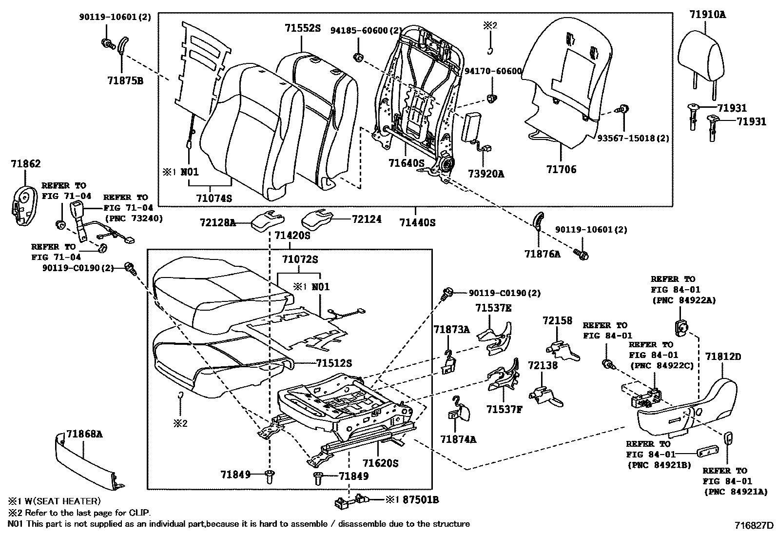 7101 — FRONT SEAT & SEAT TRACK