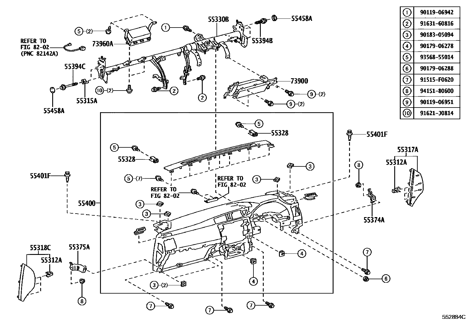 5501 — INSTRUMENT PANEL & GLOVE COMPARTMENT