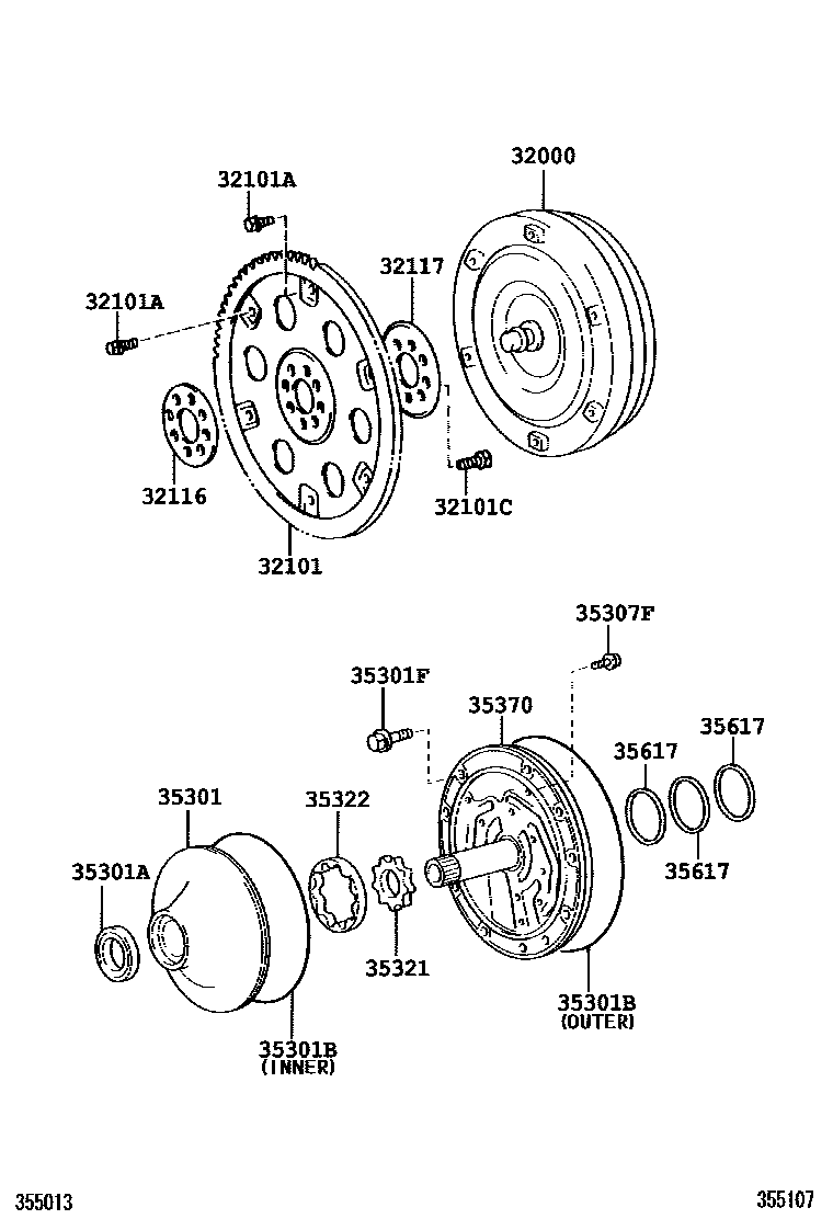 3502 — TORQUE CONVERTER, FRONT OIL PUMP & CHAIN (ATM)