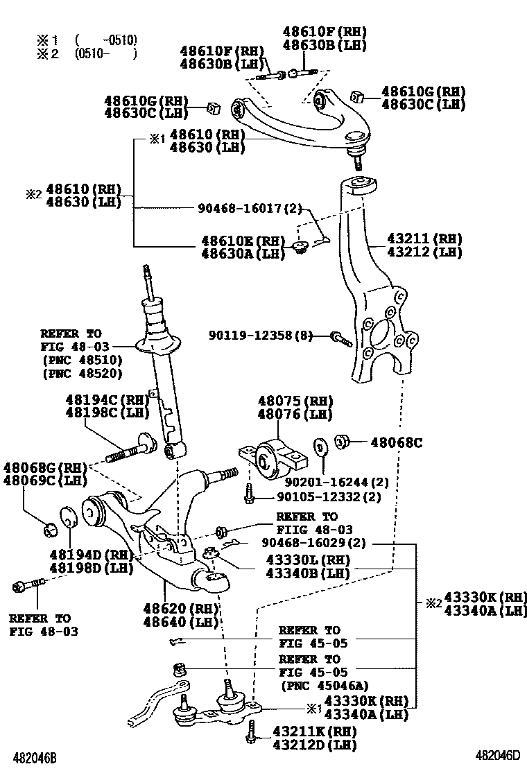 4802 — FRONT AXLE ARM & STEERING KNUCKLE
