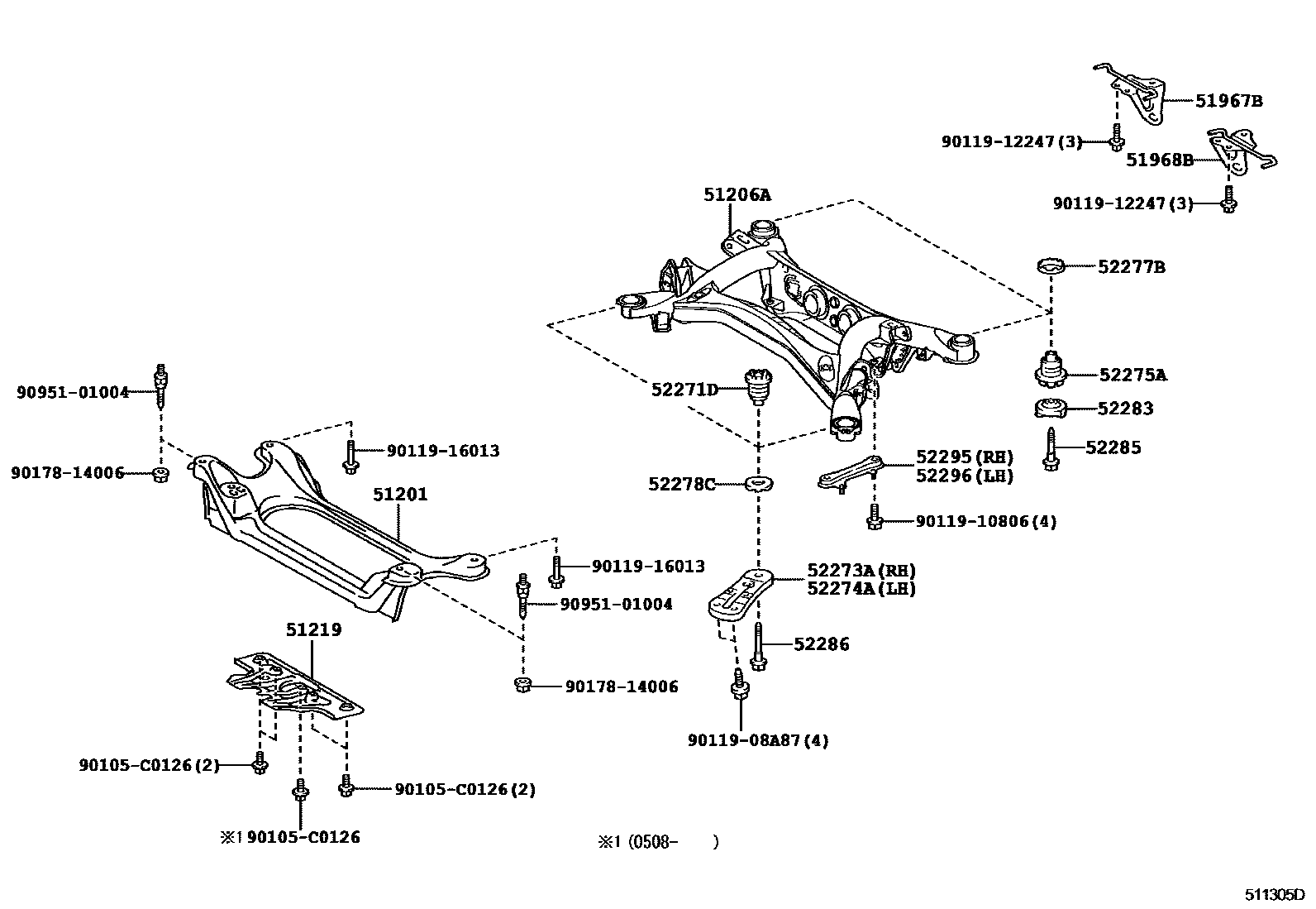 5102 — SUSPENSION CROSSMEMBER & UNDER COVER