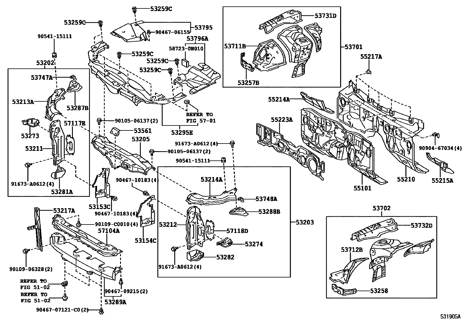5304 — FRONT FENDER APRON & DASH PANEL