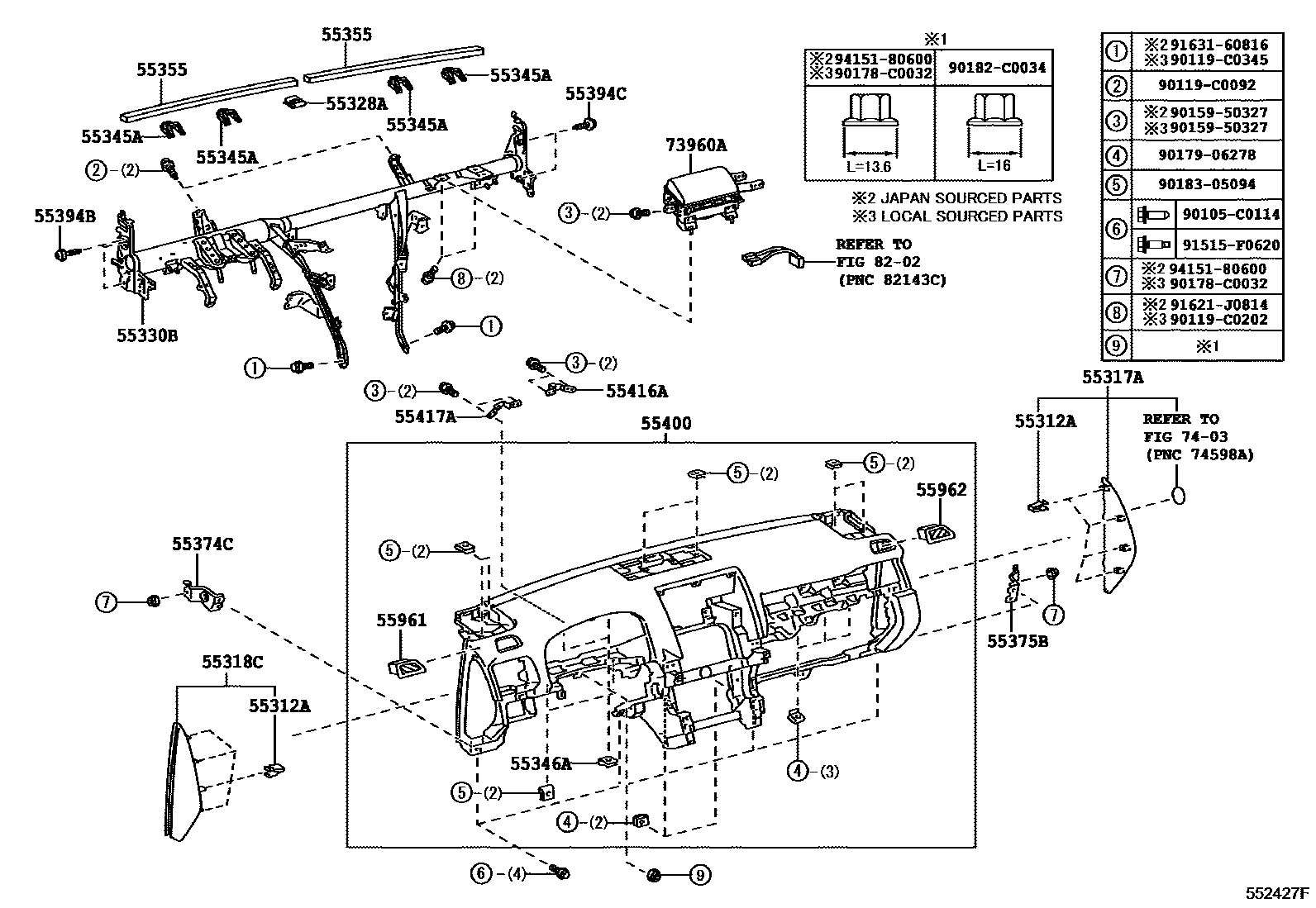 5501 — INSTRUMENT PANEL & GLOVE COMPARTMENT