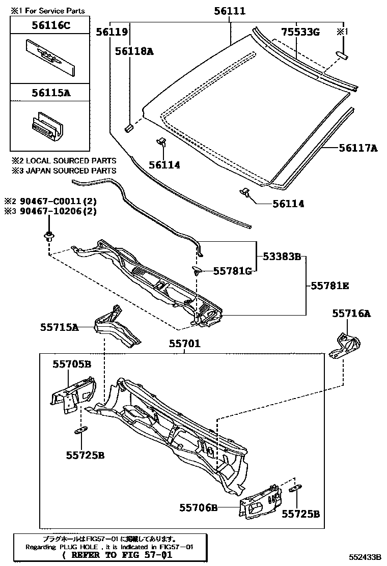 5503 — COWL PANEL & WINDSHIELD GLASS