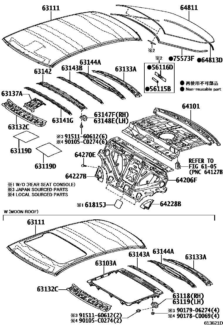 6104 — ROOF PANEL & BACK WINDOW GLASS