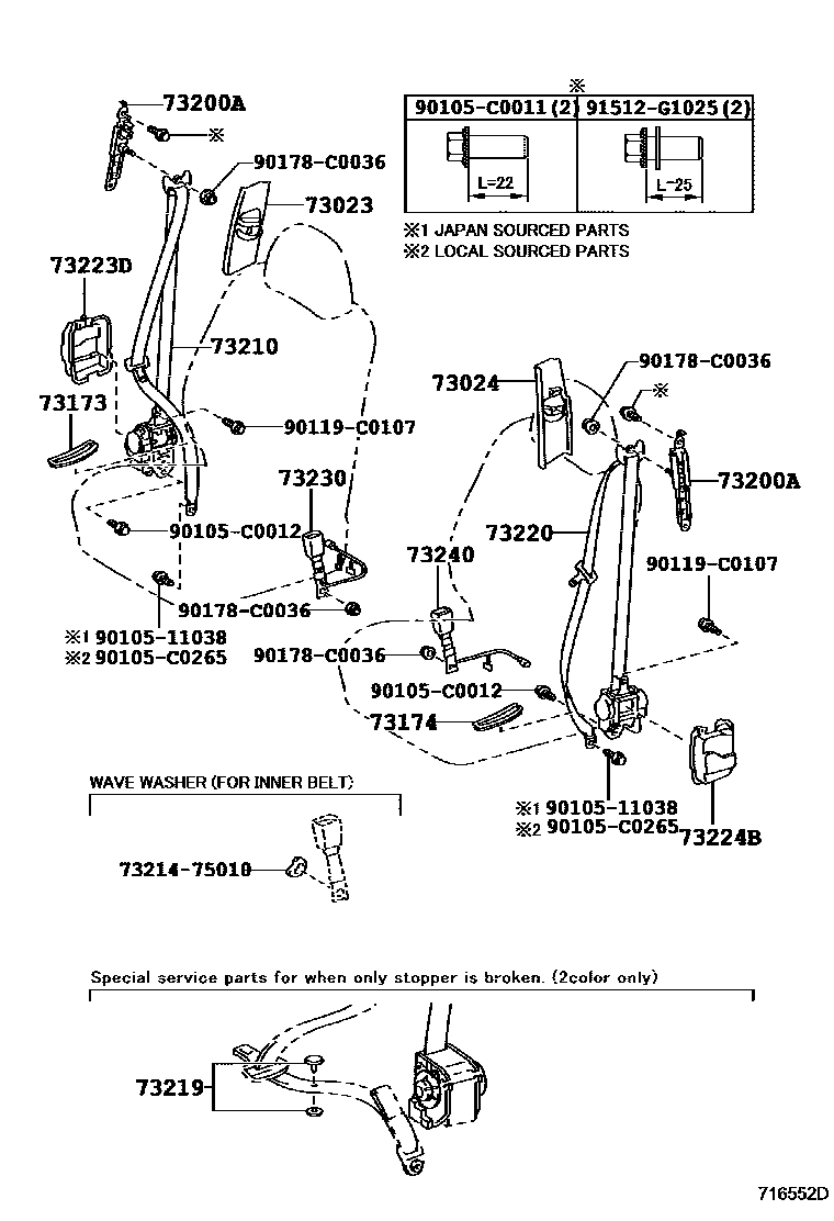 7104 — SEAT BELT & CHILD RESTRAINT SEAT