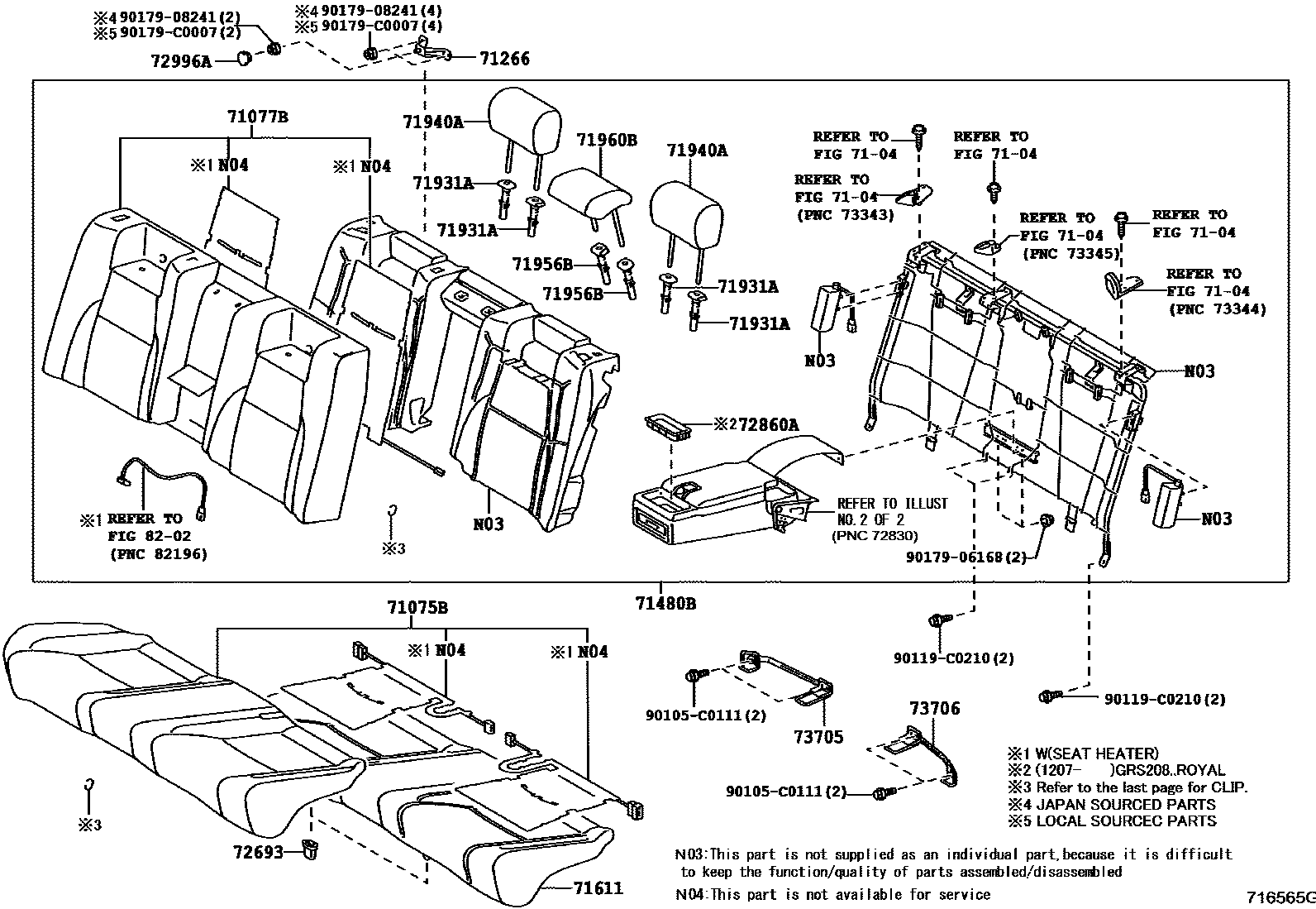 7102 — REAR SEAT & SEAT TRACK