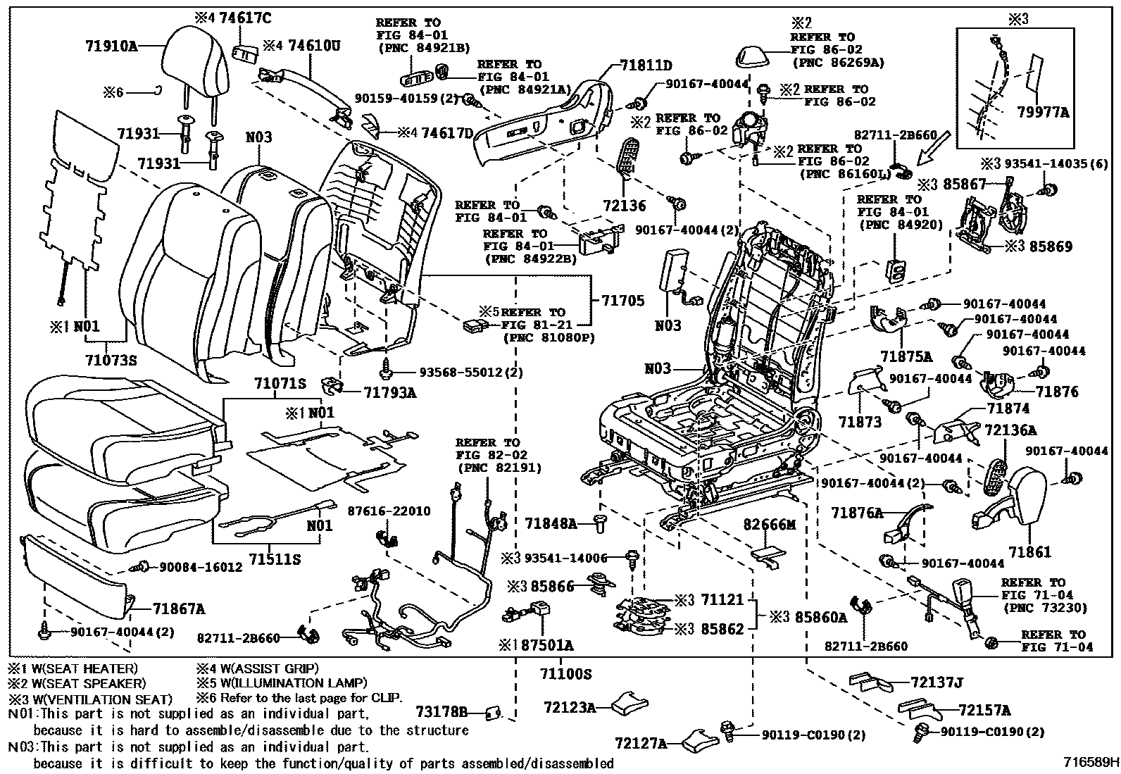 7101 — FRONT SEAT & SEAT TRACK