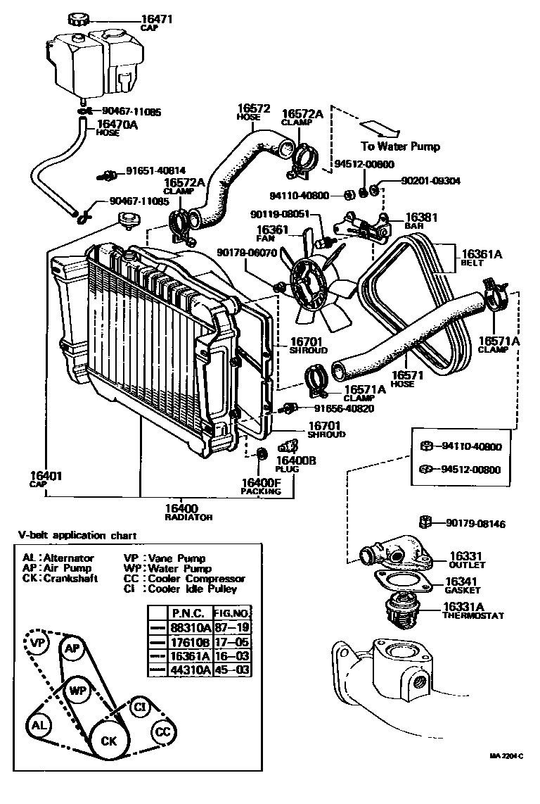1603 — RADIATOR & WATER OUTLET