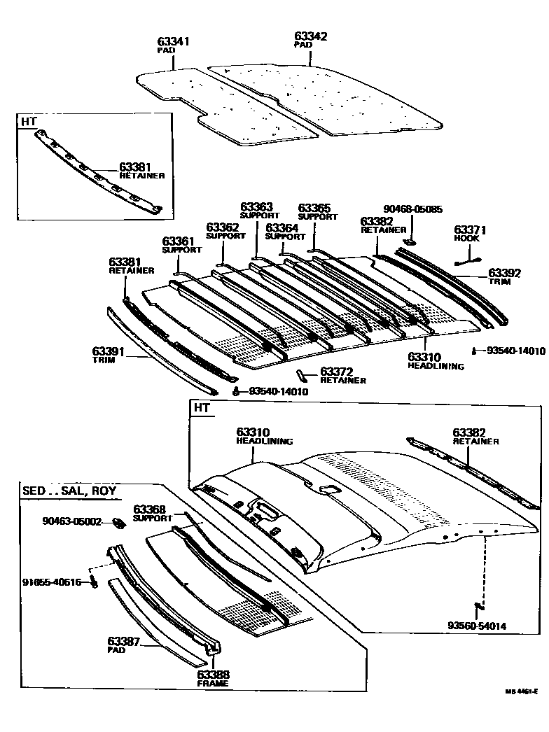 6402 — ROOF HEADLINING & SILENCER PAD