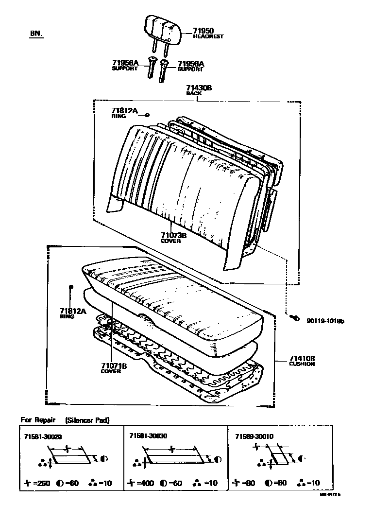 7101 — FRONT SEAT & SEAT TRACK