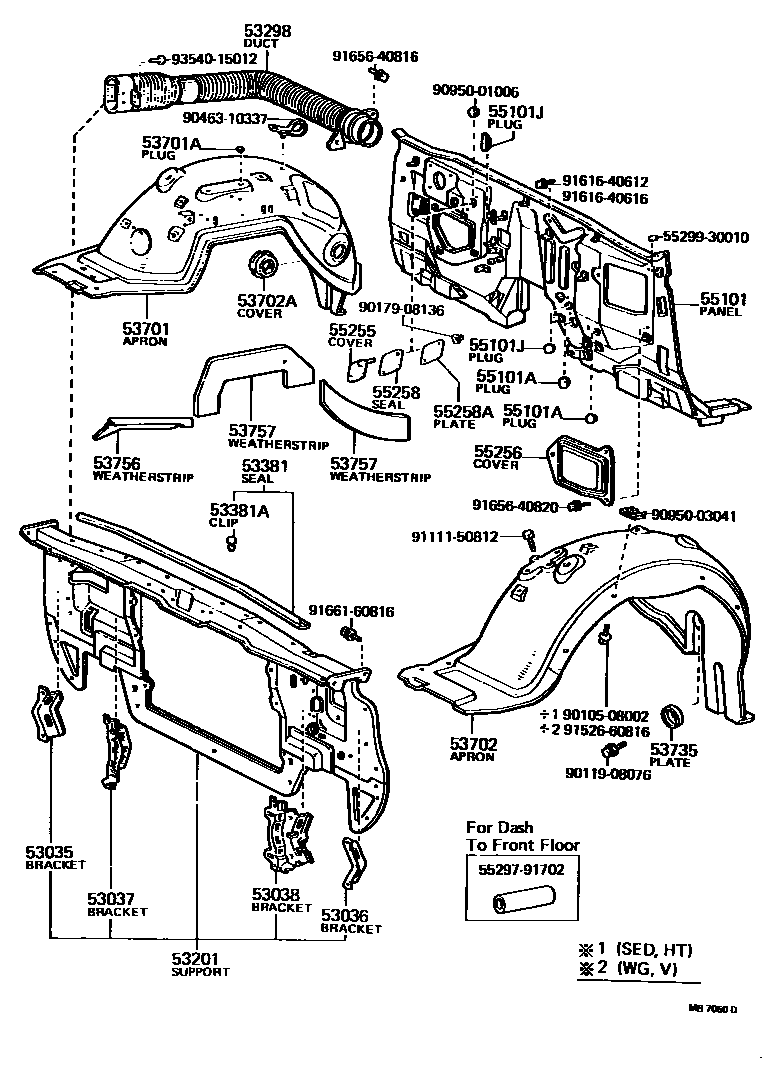 5304 — FRONT FENDER APRON & DASH PANEL