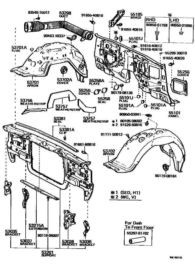 5304 — FRONT FENDER APRON & DASH PANEL