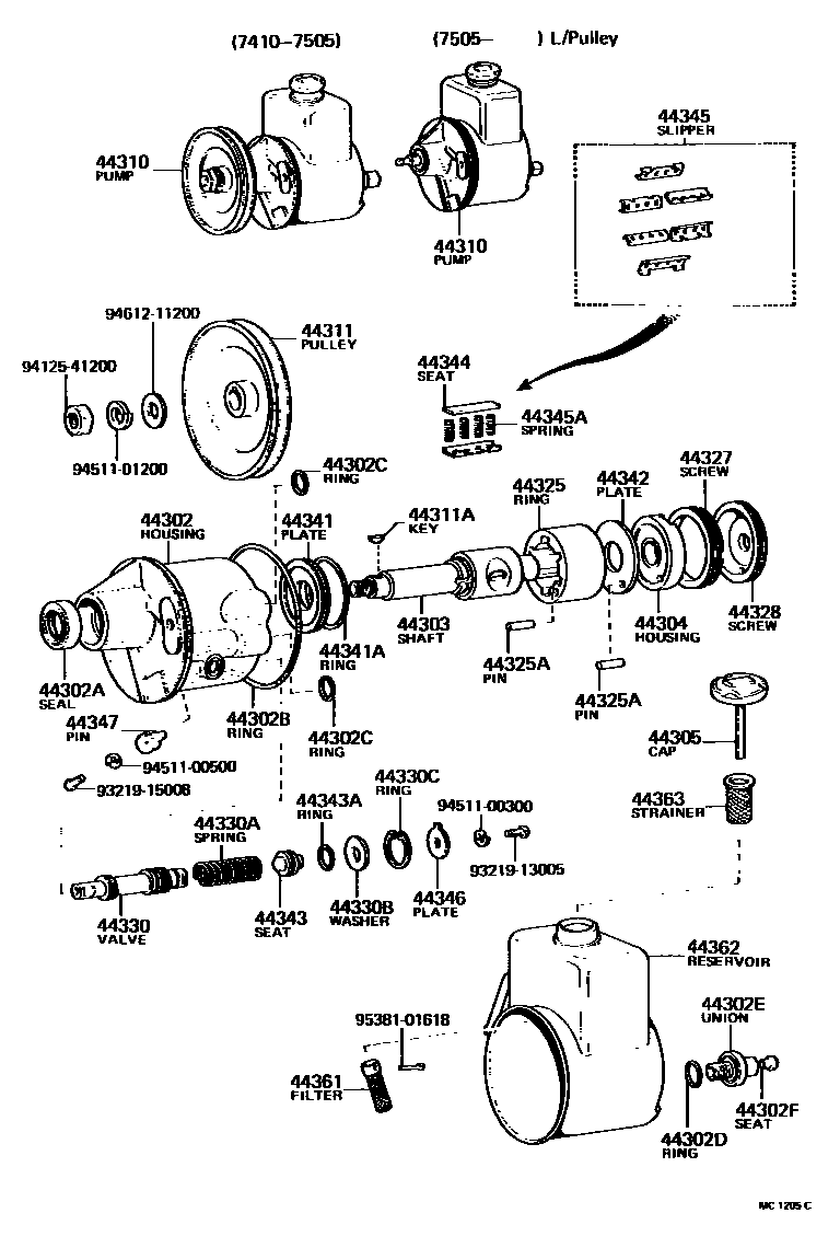 4502 — VANE PUMP & RESERVOIR (POWER STEERING)