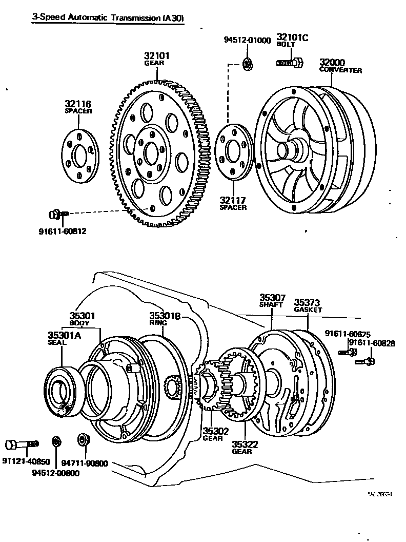 3502 — TORQUE CONVERTER, FRONT OIL PUMP & CHAIN (ATM)