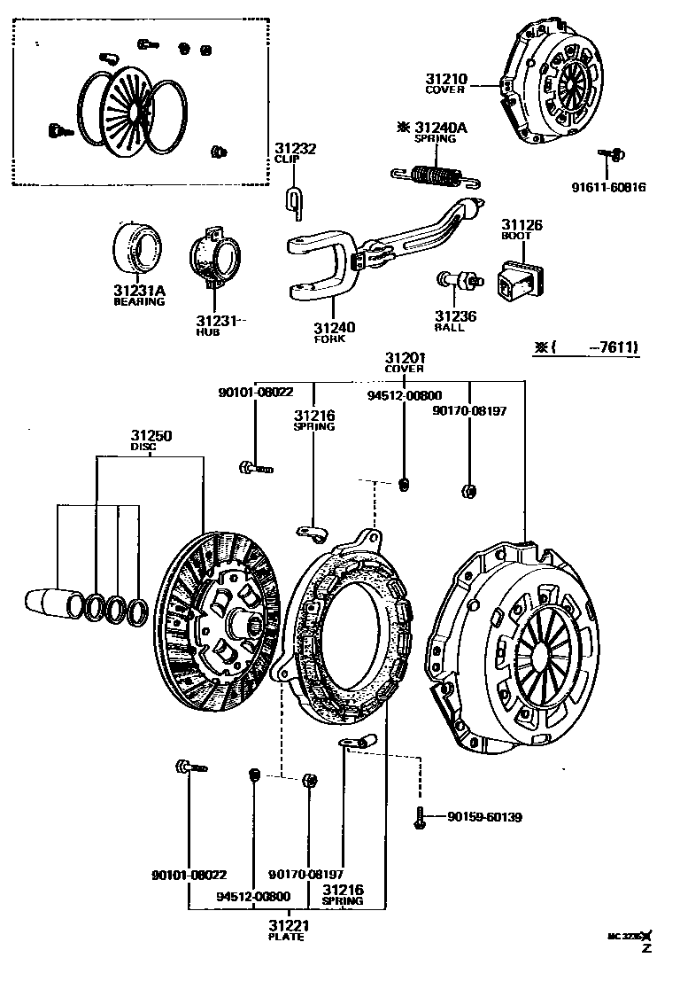 3101 — CLUTCH & RELEASE FORK