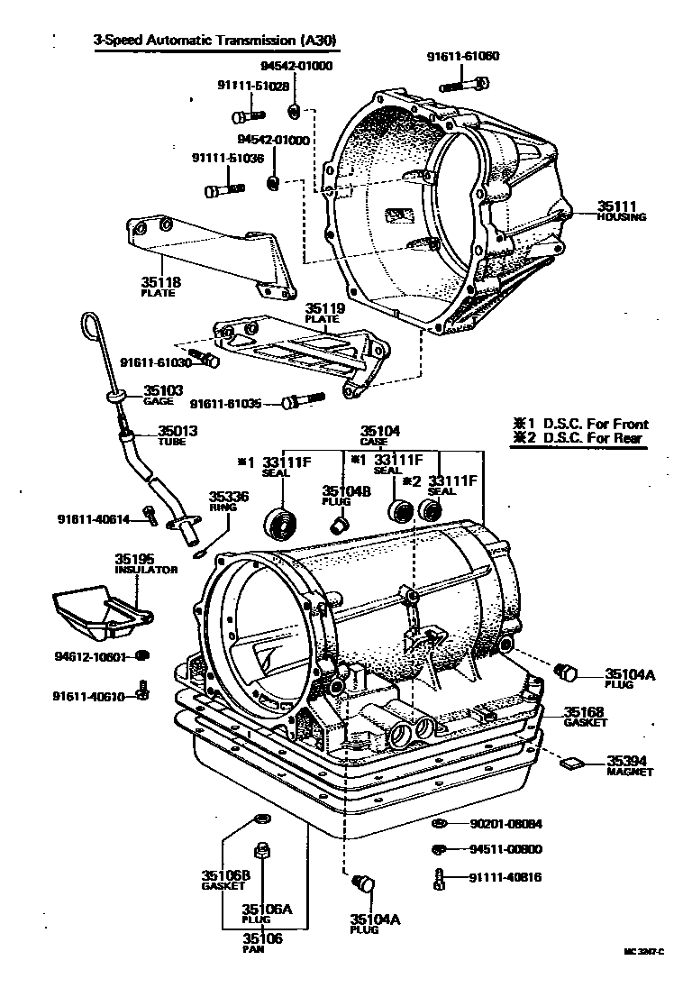 3503 — TRANSMISSION CASE & OIL PAN (ATM)