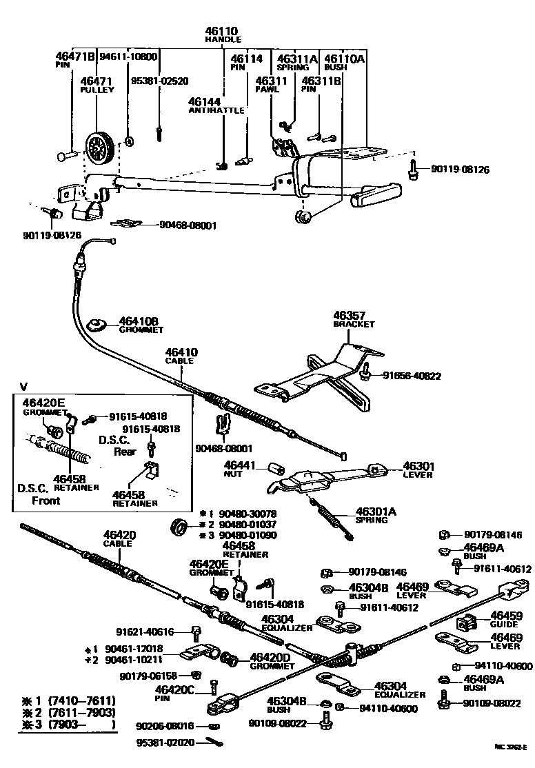 4601 — PARKING BRAKE & CABLE
