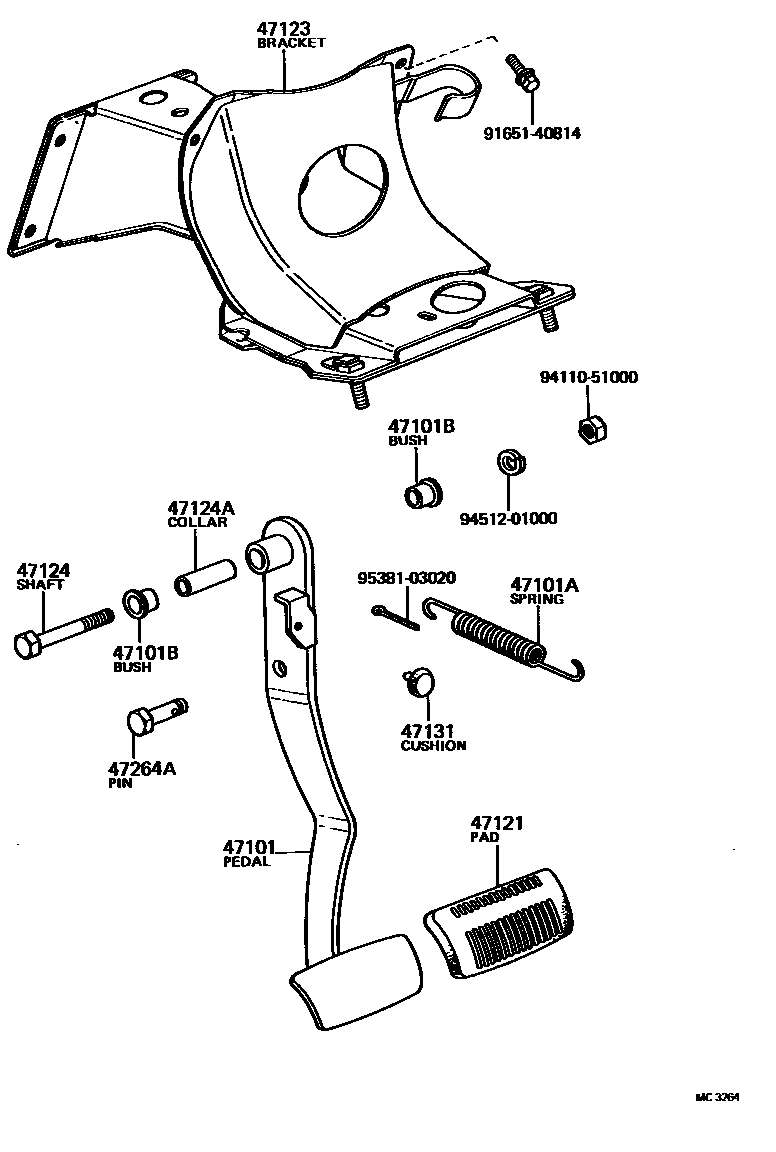 4701 — BRAKE PEDAL & BRACKET